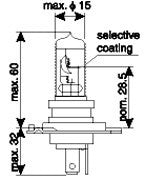 Bec far 12V 60/55W P43T H4