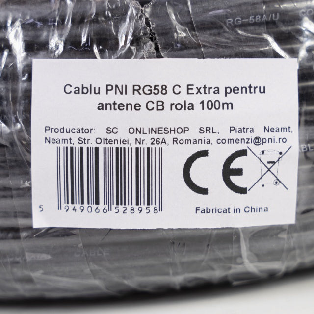 Cablu PNI RG58 C Extra pentru antene CB rola 100m