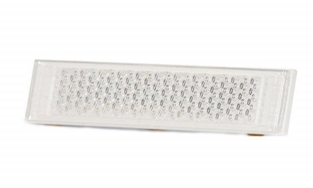 Catadioptru reflectorizant dreptunghiular alb 126x34 mm