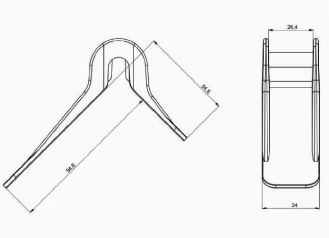 Coltar protectie butoaie metalice 95x55x25mm