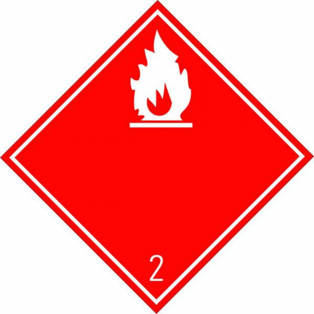 Eticheta ADR autocolanta - "Pericol Transport gaze inflamabile clasa 2"