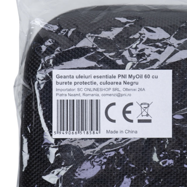 Geanta uleiuri esentiale PNI MyOil 60 cu burete protectie, culoarea Negru
