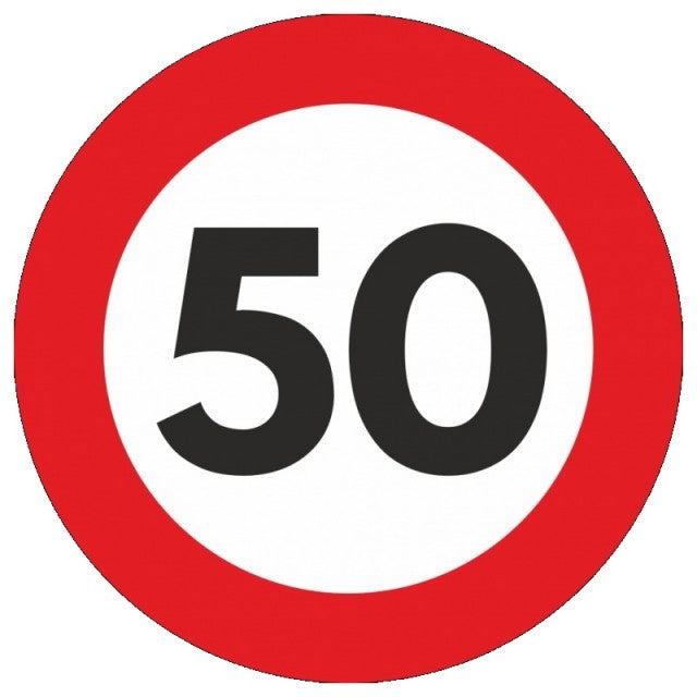 Indicator limitare viteza autocolant 50 km/ora Ø12