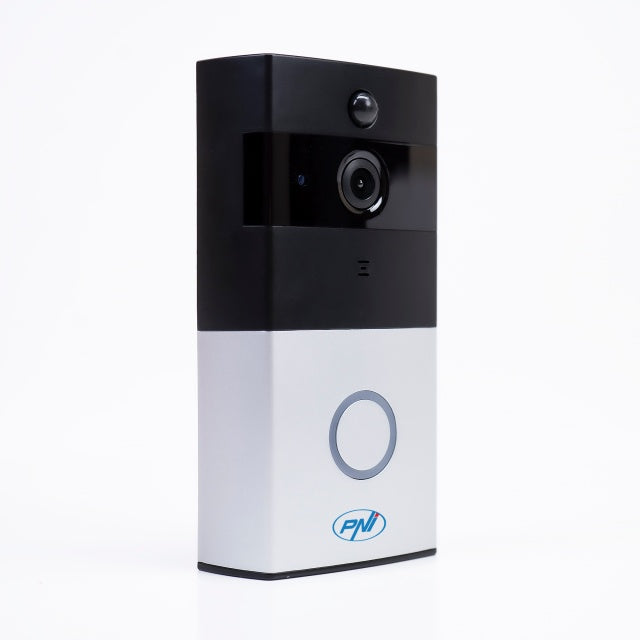 Interfon video inteligent PNI SafeHome PT710B, WiFi, HD, P2P, aplicatie dedicata Tuya Smart, cu sticky Pad Blue inclus