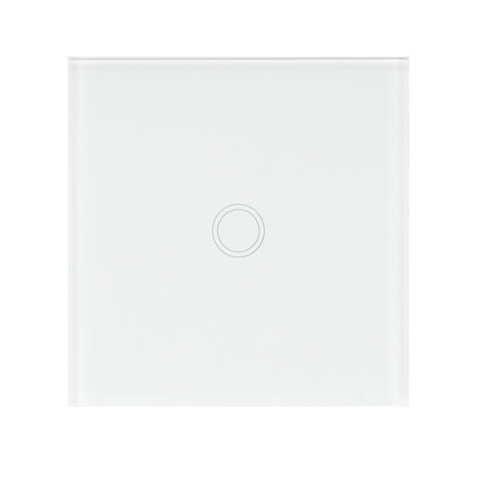 Intrerupator simplu cu touch PNI SH101 din sticla, alb cu LED indicator