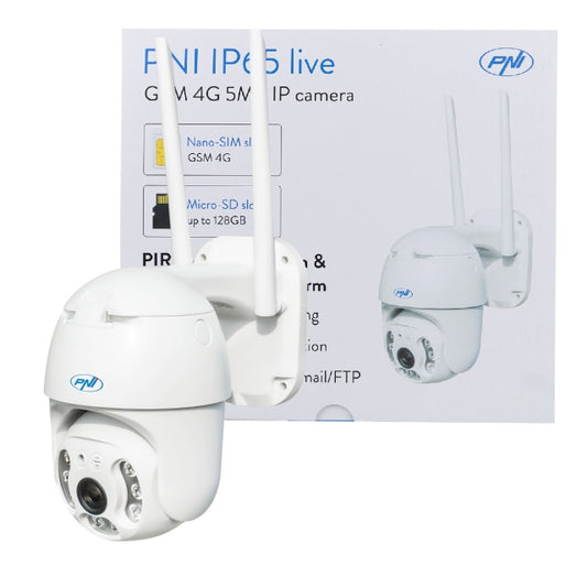 Kit camera supraveghere video PNI IP65 live PTZ 5MP, GSM 4G + Panou solar fotovoltaic PNI PSF6020A