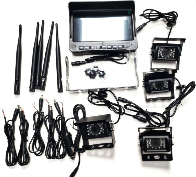 Kit supraveghere video wireless PNI TRK504 pentru camion DVR cu monitor LCD si 4 camere