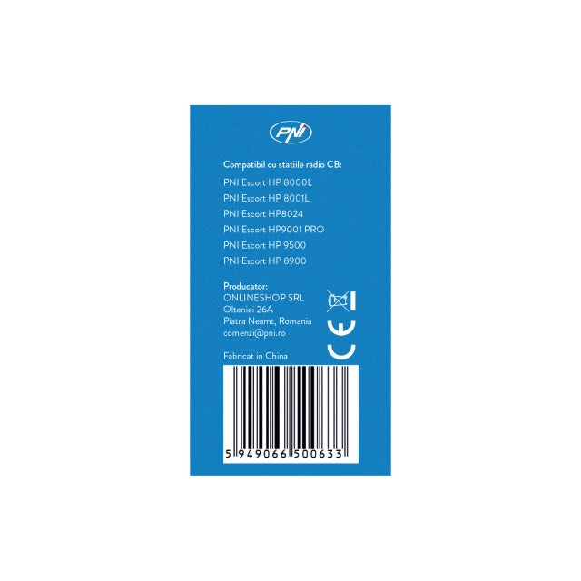Microfon cu 6 pini pentru statii radio PNI Escort HP 8000L/8001L/8024/9001 PRO/9500/8900
