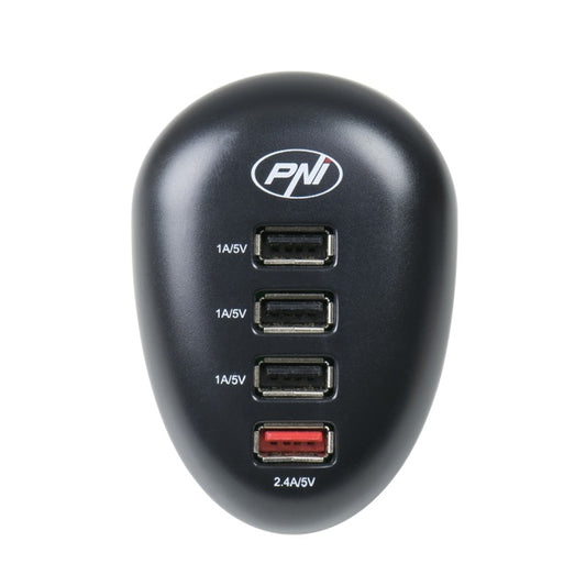 Pachet lanterna PNI Adventure F10 6W, 500lm, raza pana la 200m, focus si incarcator USB PNI HC41, 4 porturi USB