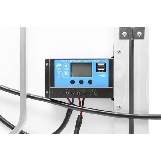 Panou solar tip valiza 120W cu regulator de tensiune 12/24V 20Ah, 2 USB-uri