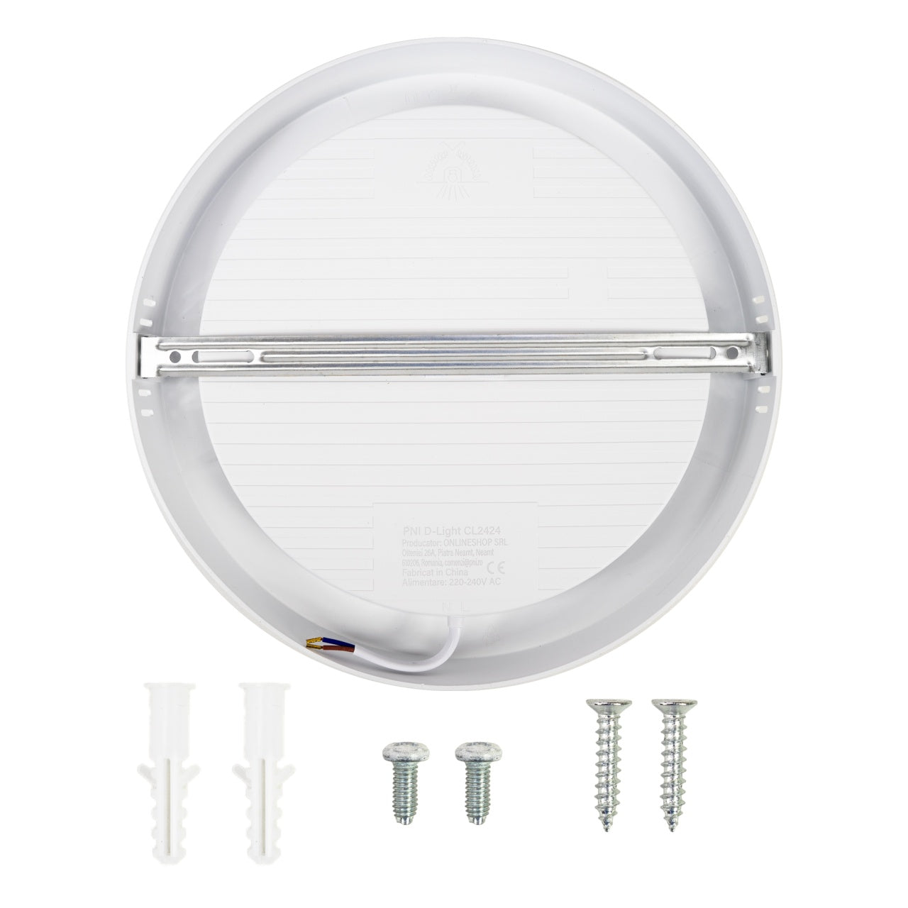Plafoniera LED PNI D-Light CL2424 24W, rotunda 29 cm, 2700K, alimentare 230V, 2640 lm, alb cald
