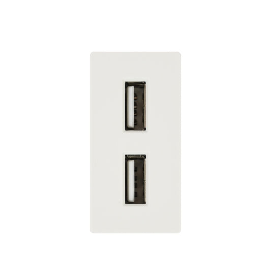 Priza alimentare 2 x USB PNI UB20, 5V 2.4A, max. 12W, modulara, tip F 1/2, montaj incastrat