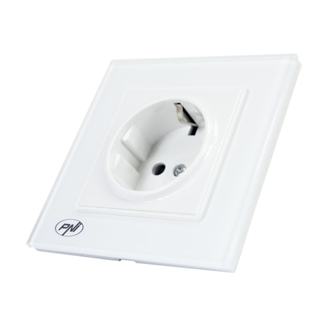 Priza simpla incastrabila PNI WP101 cu rama din sticla, 16A, 3700W, 230V