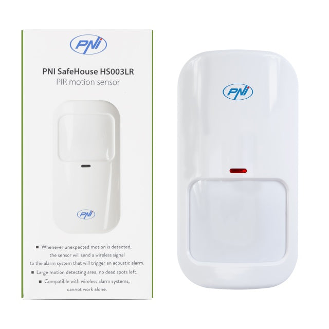 Senzor de miscare PIR PNI SafeHouse HS003LR fara fir pentru sisteme de alarma wireless
