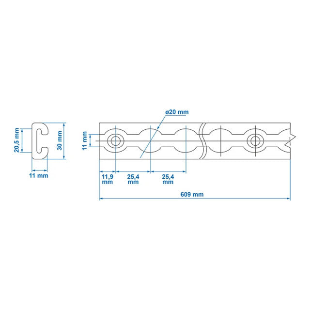 Set 2 Sine ancorare aluminiu 60 cm cu carlige