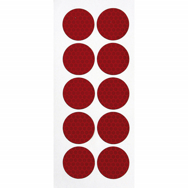 Stickere reflectorizante - Set 10 Buc - Ø 27 mm - Rosu