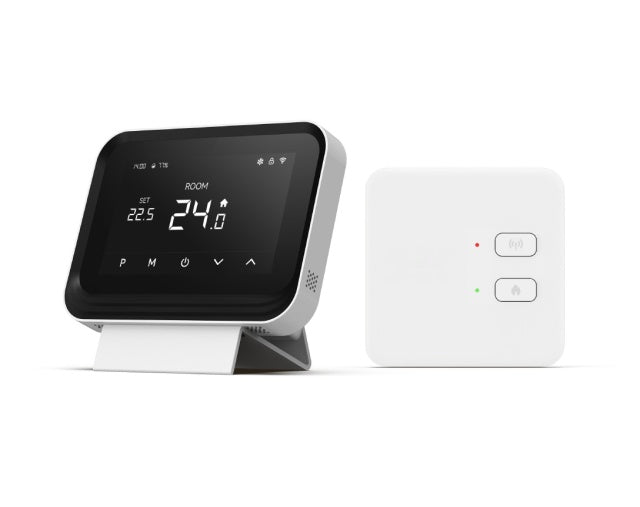 Termostat inteligent PNI CT45 fara fir, cu WiFi, control prin Internet, pentru centrale termice, APP TuyaSmart