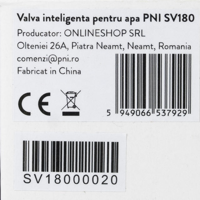 Valva inteligenta pentru apa PNI SV180, conectivitate Wi-Fi, IP65, DN25, aplicatie Tuya, compatibil cu Amazon Alexa si Google Home