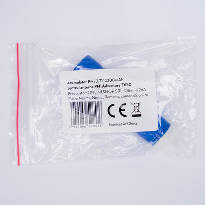 Acumulator PNI 3.7V 2200mAh 18650 pentru lanterna PNI Adventure F650