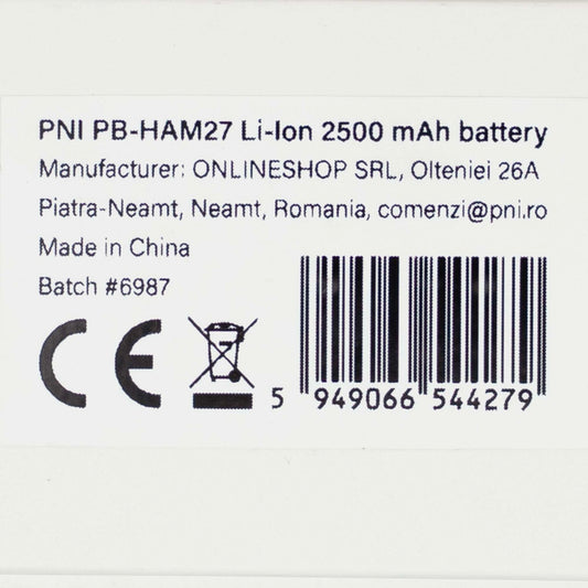 Acumulator PNI PB-HAM27 Li-Ion 2500 mAh pentru scaner PNI HAM27