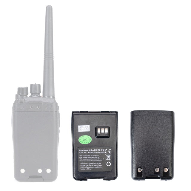 Acumulator PNI PB-R18 pentru statie radio portabila PNI PMR R18, Li-Ion, 1600mAh, 7,4V