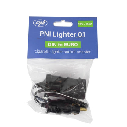 Adaptor DIN la priza de bricheta EURO PNI Lighter 01 cu cablu prelungitor, 12V/24V