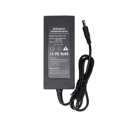 Alimentator PNI CCTV 230V, intrare 230V, iesire 12V, 5A, 2 metri, negru