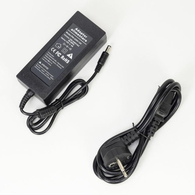 Alimentator PNI CCTV 230V, intrare 230V, iesire 12V, 5A, 2 metri, negru