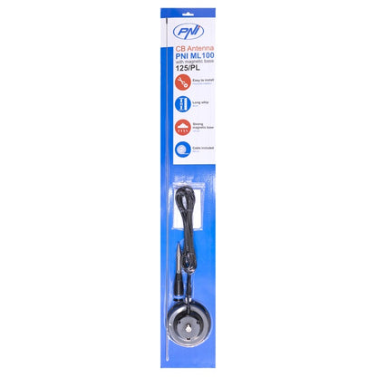 Antena CB PNI ML100, lungime 100 cm, 26-30MHz,250W, magnet 125mm inclus