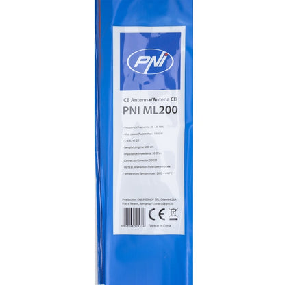 Antena CB PNI ML200, lungime 200cm, 26-28MHz, 1000W cu cablu RG58 4 metri inclus