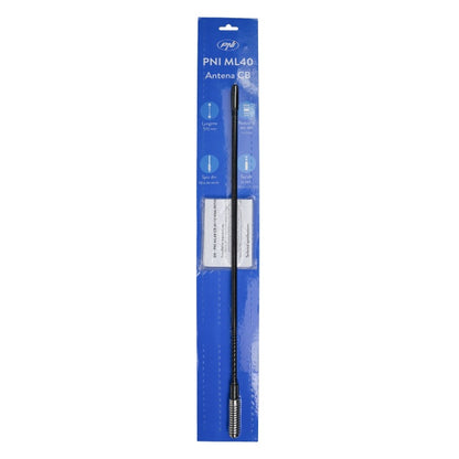 Antena CB PNI ML40, lungime 57 cm, cu adaptor filetat tata-tata M6 la M5 inclus