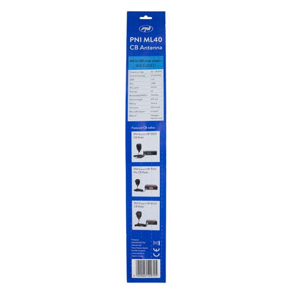 Antena CB PNI ML40, lungime 57 cm, cu adaptor filetat tata-tata M6 la M5 inclus