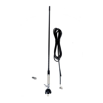 Antena CB PNI S60 cu fluture, lungime spic 59 cm, cu montura, cablu 4 m si mufa PL, fibra de sticla