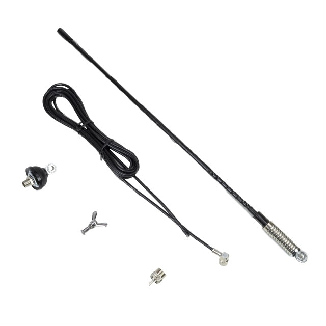 Antena CB PNI S60 cu fluture, lungime spic 59 cm, cu montura, cablu 4 m si mufa PL, fibra de sticla