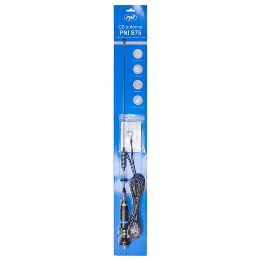 Antena CB PNI S75 cu fluture, montura, cablu si mufa PL