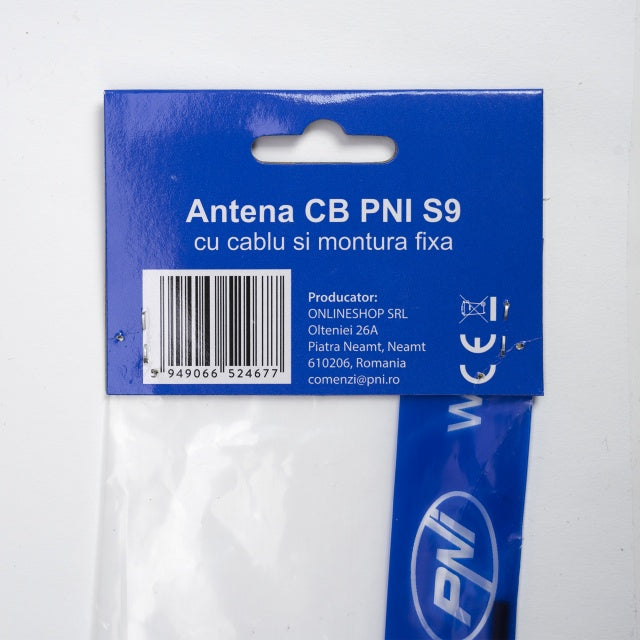 Antena CB PNI S9 cu fluture lungime spic 120 cm cu cablu RG58 de 4m