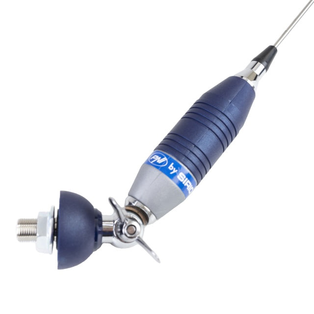 Antena CB Sirio SUPER 9 cu fluture, lungime 155 cm, 27 - 28.5 MHz, 250W, montura, cablu RG58 de 4m si mufa PL259 incluse