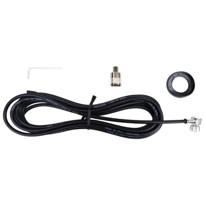 Antena CB Sirio SUPER 9 cu fluture, lungime 155 cm, 27 - 28.5 MHz, 250W, montura, cablu RG58 de 4m si mufa PL259 incluse