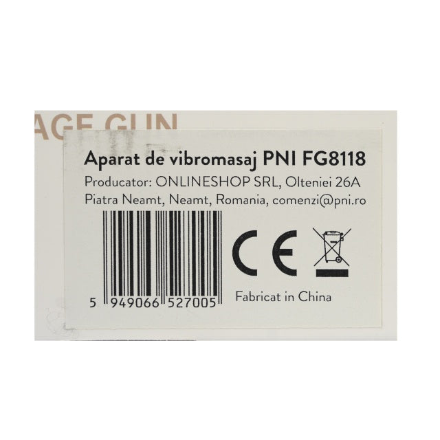 Aparat de vibromasaj PNI FG8118, 4 capete de masaj, 6 trepte de intensitate, acumulator 1200 mAh inclus