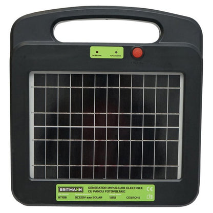 Aparat generator de impulsuri DC 12V/220V, cu panou solar pentru gard electric