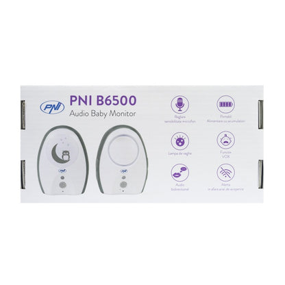 Audio Baby Monitor PNI B6500 wireless, intercom, cu lampa de noapte, functie Vox si Pager, sensibilitate microfon reglabila
