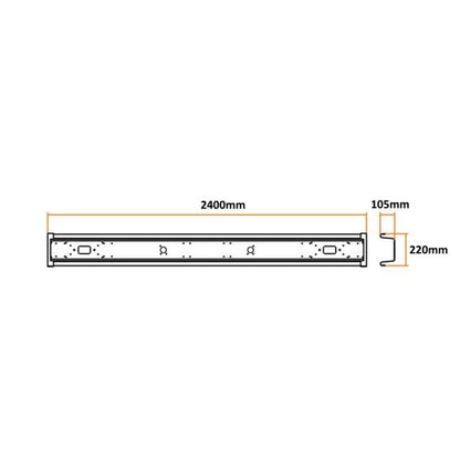 Bara metal protectie spate cu capete de plastic 2400mm