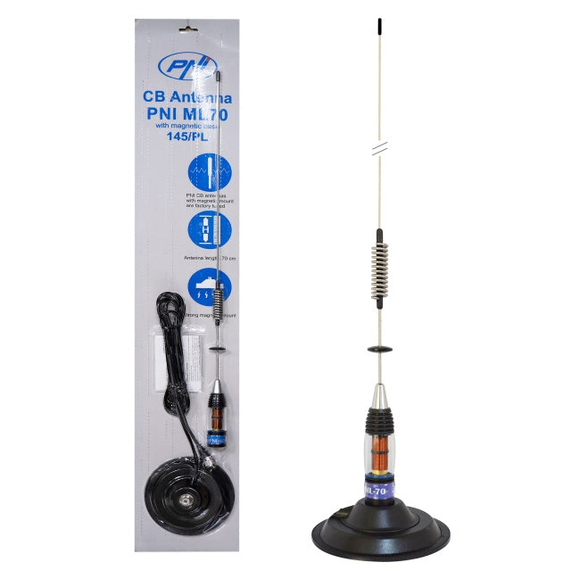 Bax 20 bucati Antene CB PNI ML70, lungime 70cm, 26-30MHz, 200W, magnet 145 mm inclus