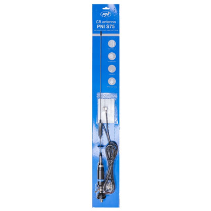 Bax 20 bucati antene CB PNI S75 cu fluture, montura, cablu si mufa PL