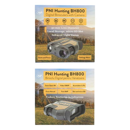 Binoclu digital pentru vanatoare PNI Hunting BH800, zoom digital 8x infrared night vision, functioneaza si noaptea