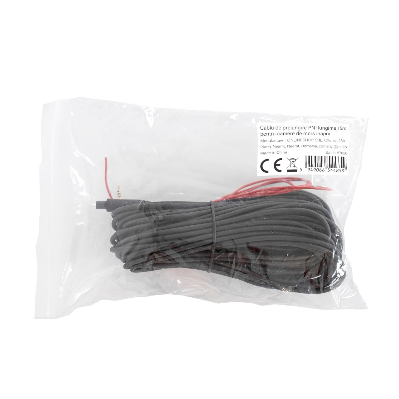 Cablu de prelungire PNI lungime 15m pentru camere de mers inapoi, 4 pini, jack 2.5 mm