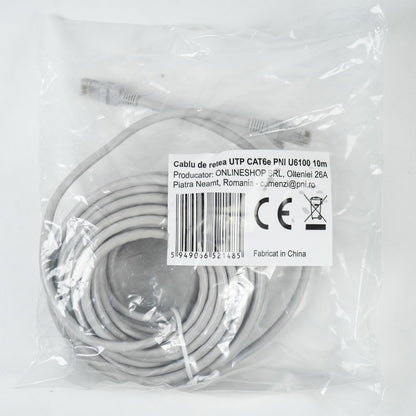 Cablu de retea UTP CAT6 PNI U6100, patch mufat 2xRJ45, 8 fire x 0.5 mm, 10m