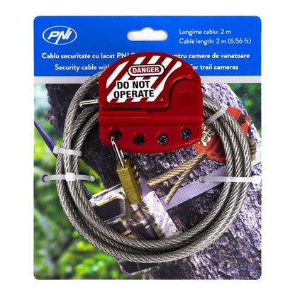 Cablu securitate cu lacat PNI Smart Lock pentru camere de vanatoare PNI 400C, 350C, 280C, 480C