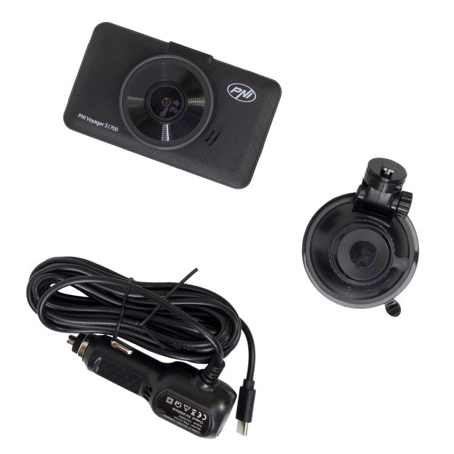 Camera auto DVR PNI Voyager S1700 4K UHD, ecran 3 inch, inregistrare ciclica, monitorizare parcare, detectie miscare, alimentare 12V/24V