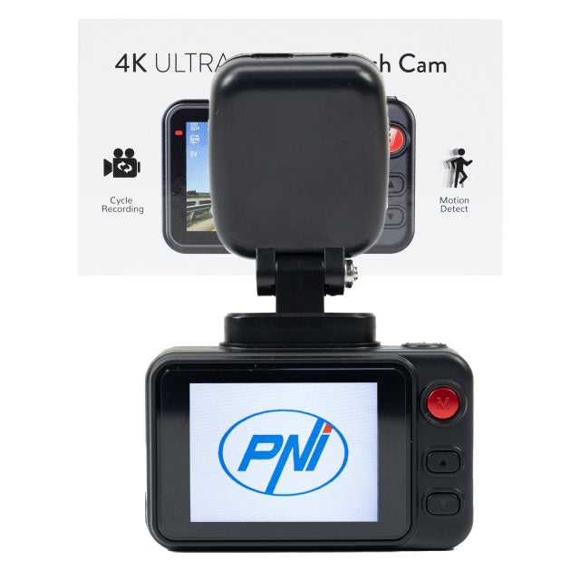 Camera auto DVR PNI Voyager S2500 WiFi, 4K UHD, ecran 2 inch, inregistrare ciclica, monitorizare parcare, detectie miscare, inregistrare video si audio, alimentare 12V/24V
